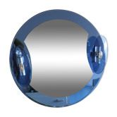 Miroir bleu cobalt, design italien, circa 1970