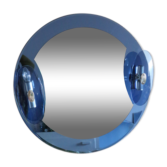 Cobalt blue mirror, Italian design, circa 1970