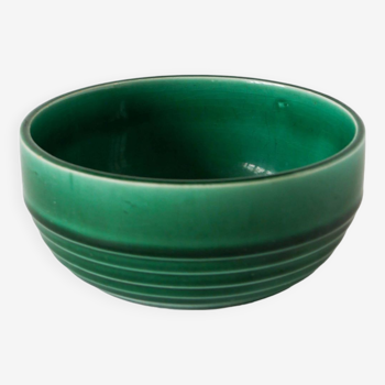 Small ceramic salad bowl / bowl, green, Gien, 1950