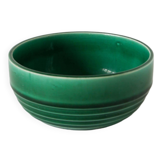 Small ceramic salad bowl / bowl, green, Gien, 1950