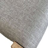 Chaise en bois massif avec assise aspect lin
