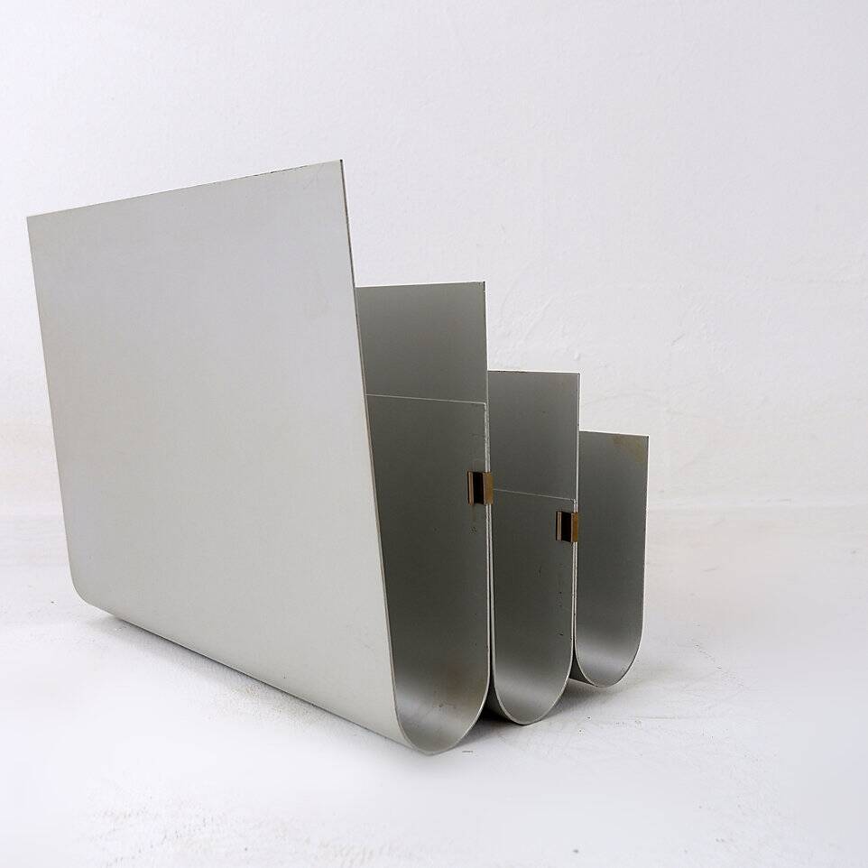 Aluminum Magazine Rack by Pierre Vandel for Espace Pierre Cardin, 1970s