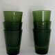 Carafe et 6 verres en verre vert bullé