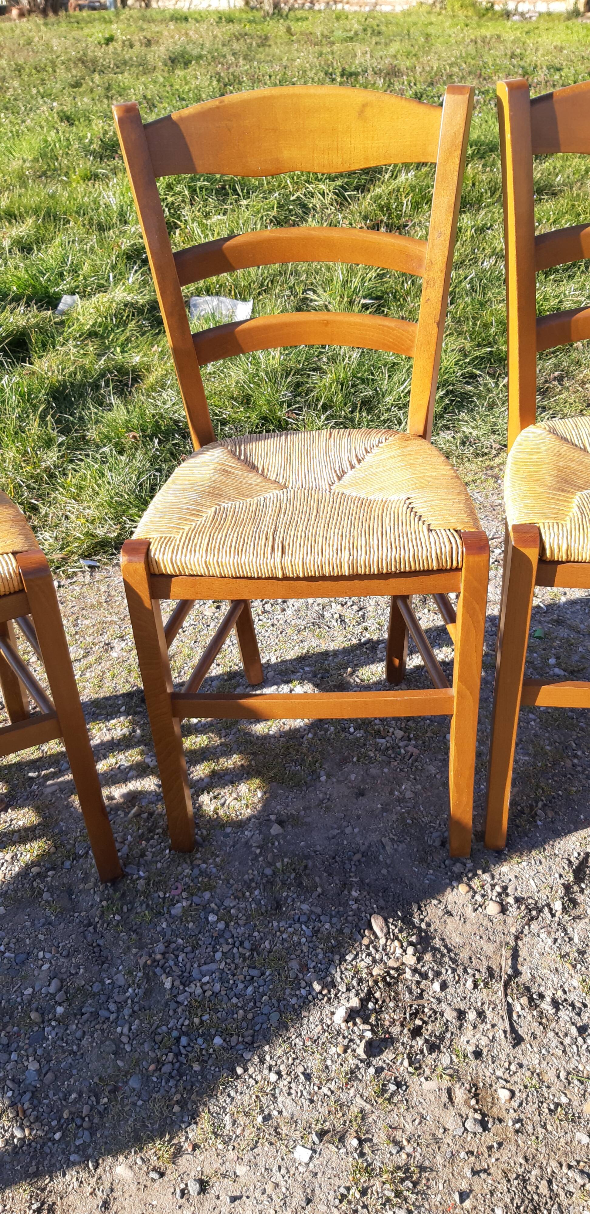 6 straw chairs