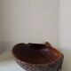 Large monoxyle carved wooden bowl