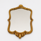 Golden wooden wall mirror in Louis XV style, shell-shaped rocaille decoration, circa