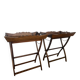 Pair of folding wooden side tables / serving tables in style