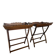 Pair of folding wooden side tables / serving tables in style