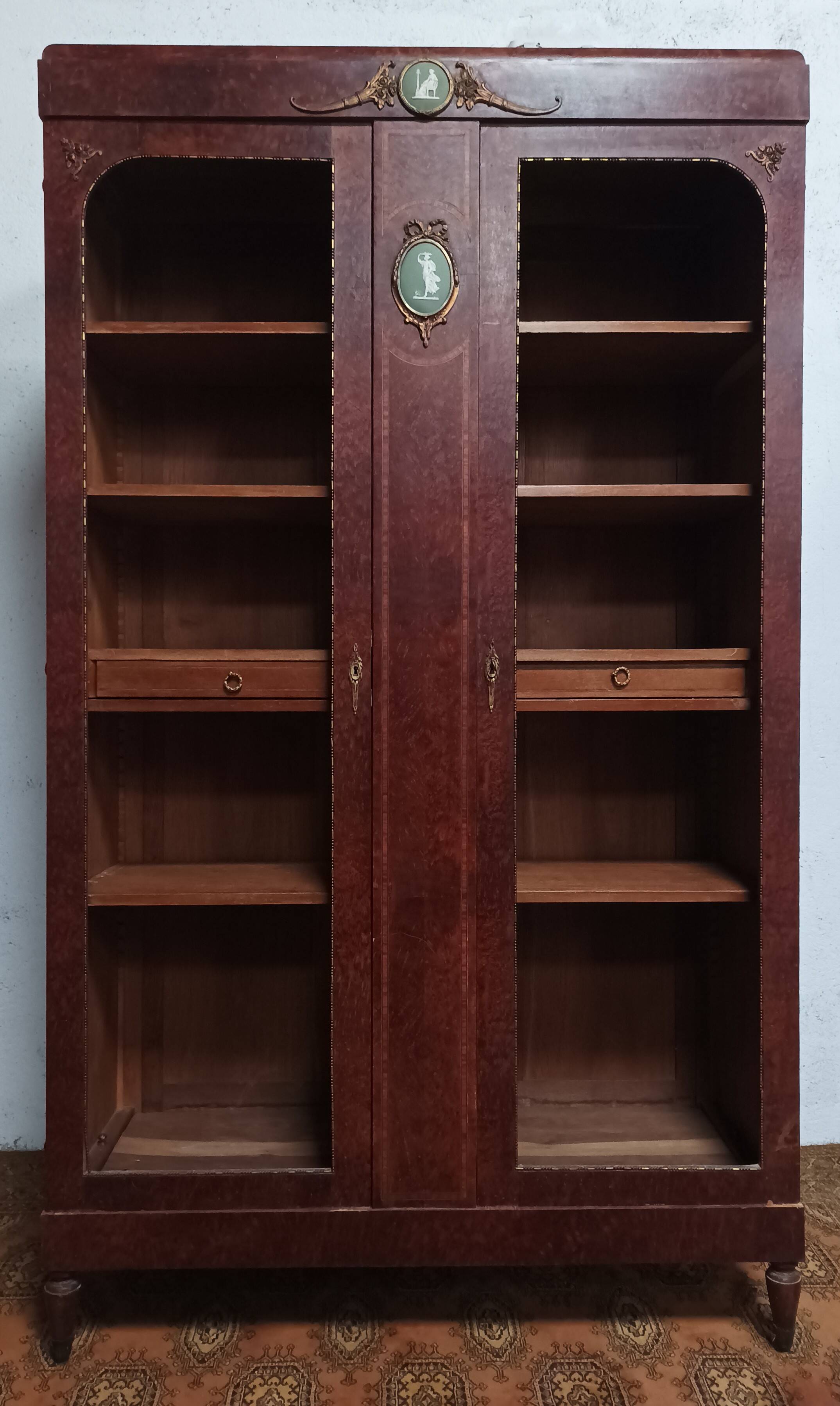 Louis XVI library in cedar burl