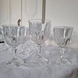 12 verres à pied vintage en cristal d´Arques