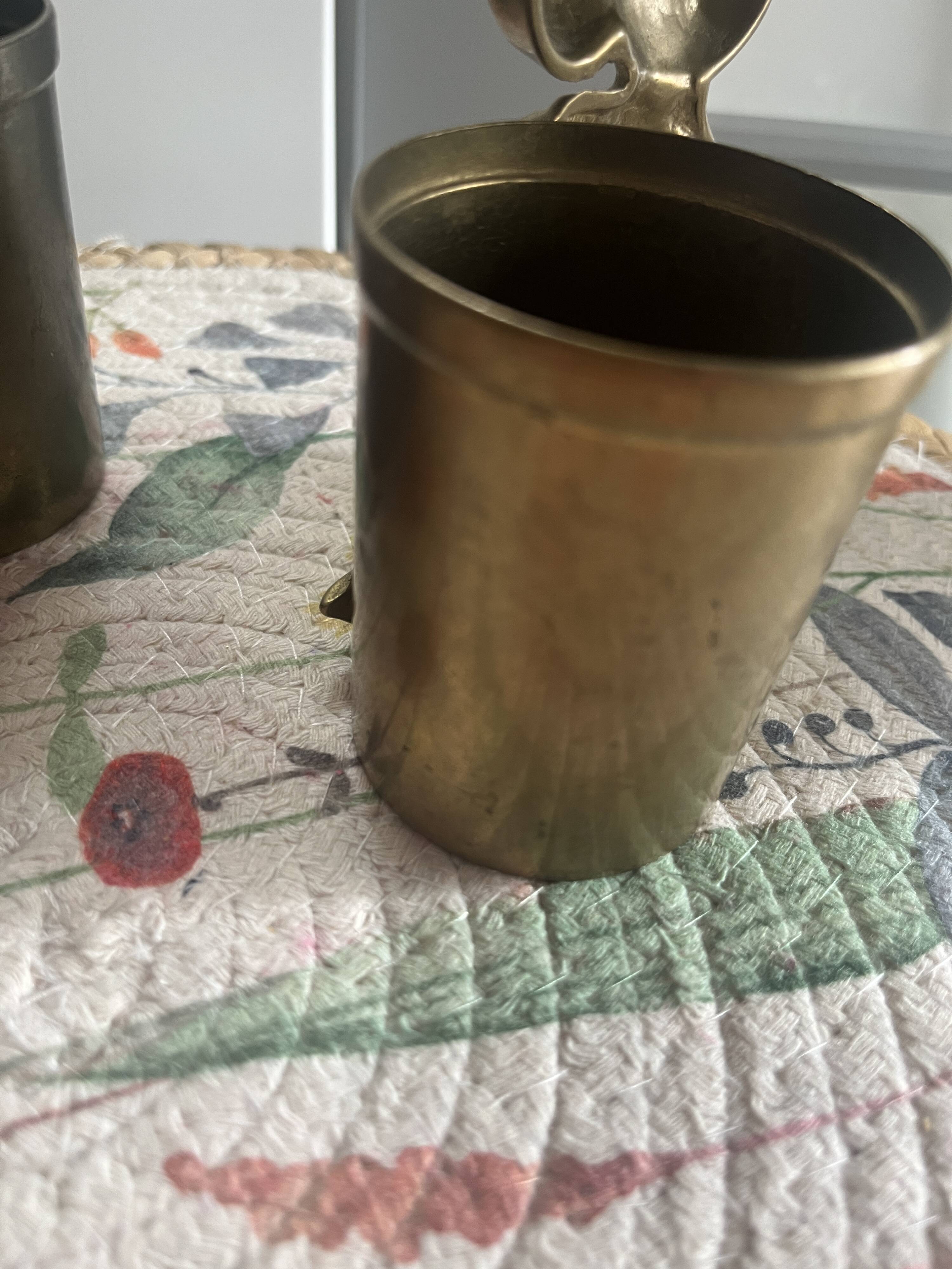 Rare brass yellow Disney pencil holders. 1960p