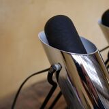 Pair of vintage chrome metal lamps