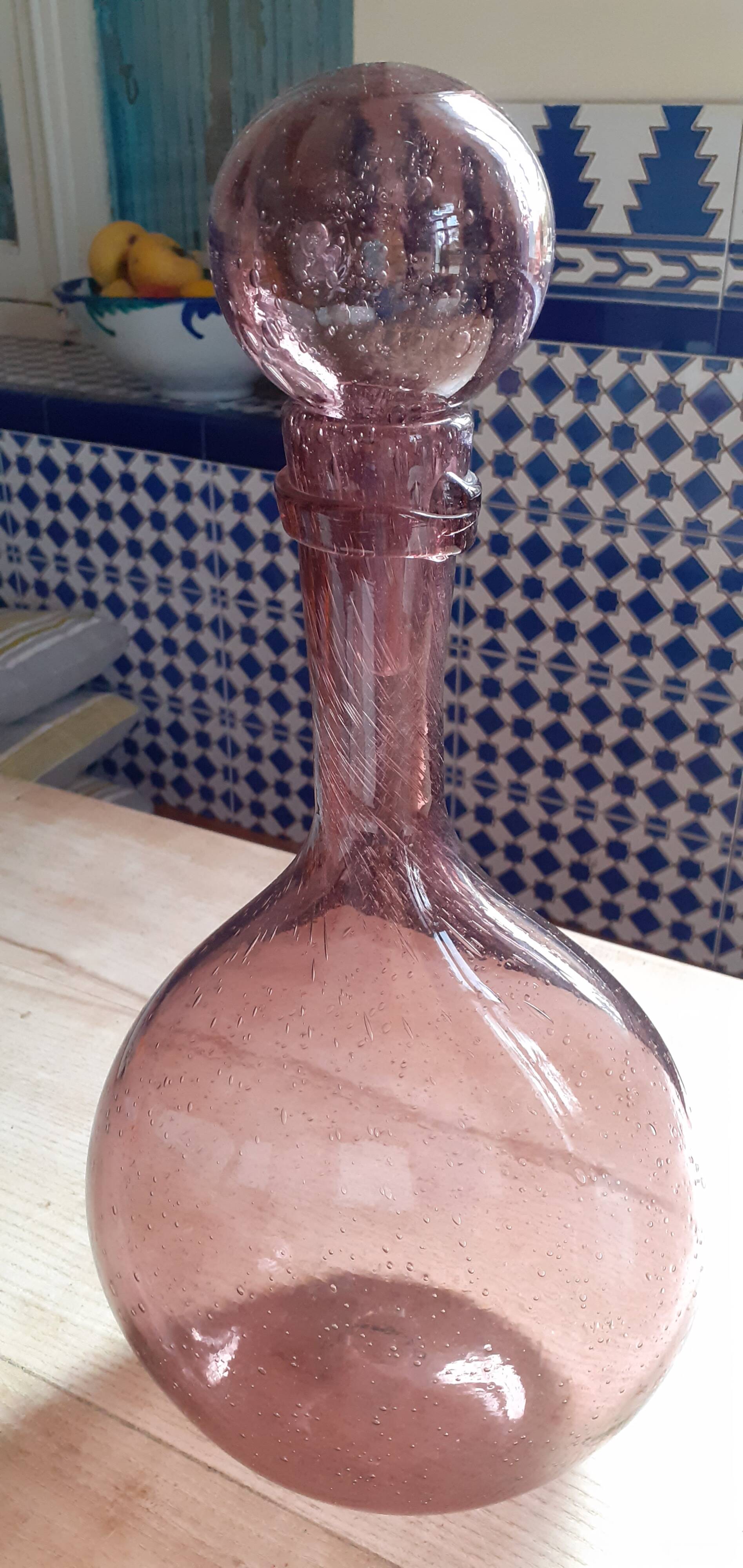 Old Biot glass bottle, chestnut shape