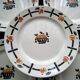 10 Antique dessert plates Badonviller Apricot basket model