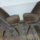 Restored low chair in velvet fabric 50s 60s