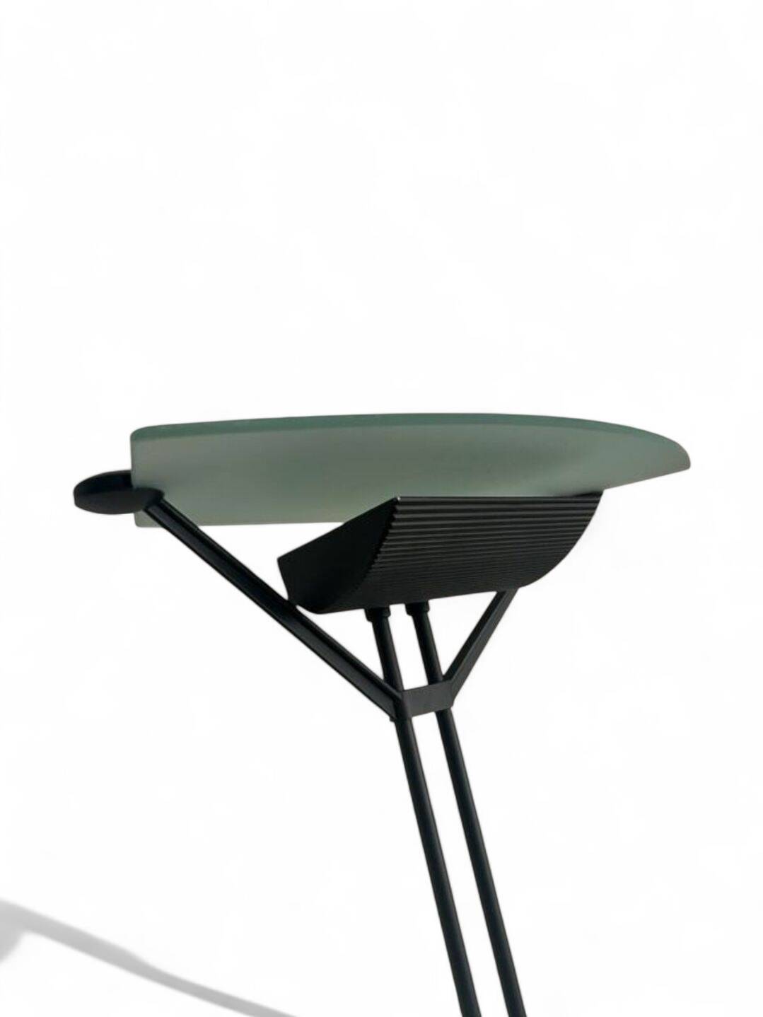 Black halogen floor lamp – design by Sigheaki Asahara, circa 1980