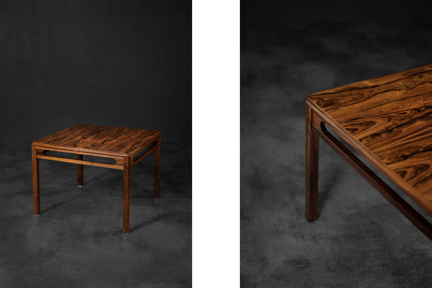scandinavian Danish Modern Low Rosewood Coffee Table by Rasmus Solberg