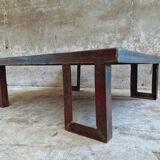 Industrial coffee table pallet table steel cinnamon brown