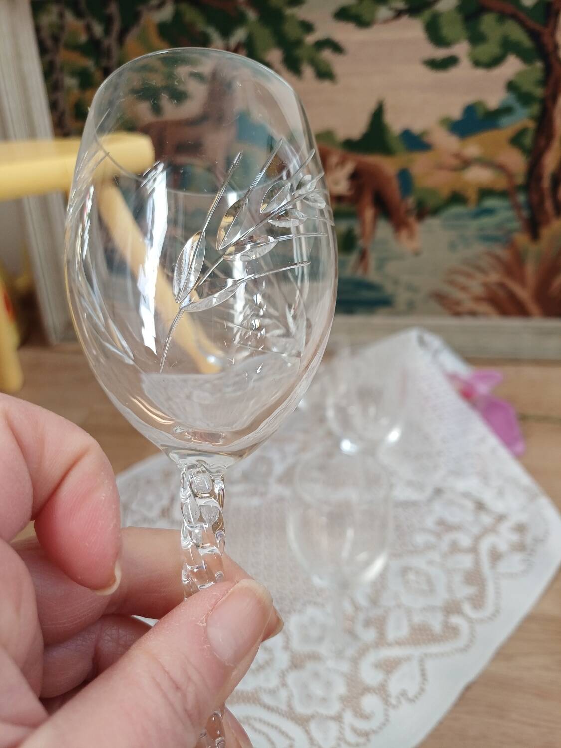 Crystal D'Arques footed glasses
