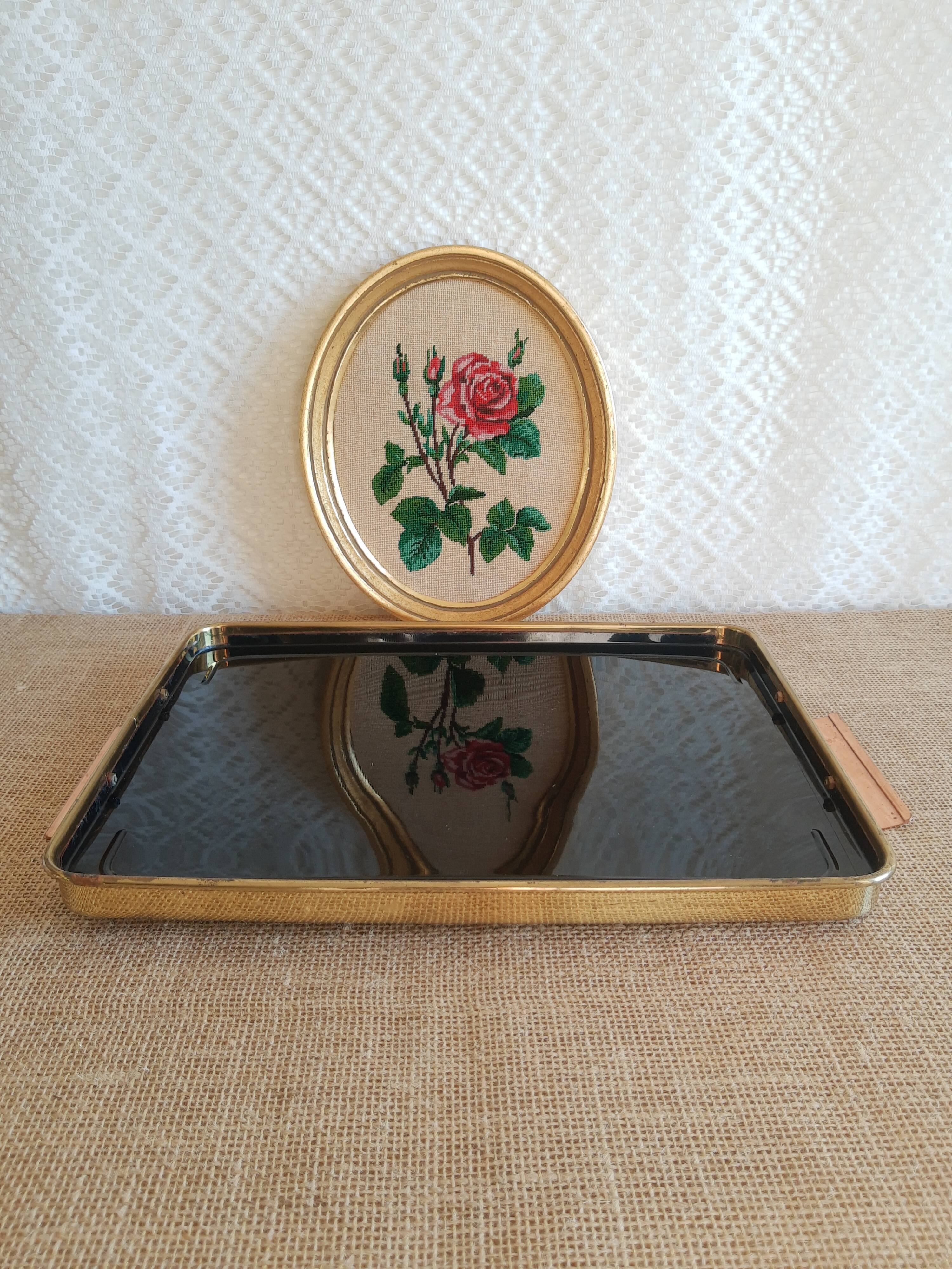 Brass top with vintage mirror
