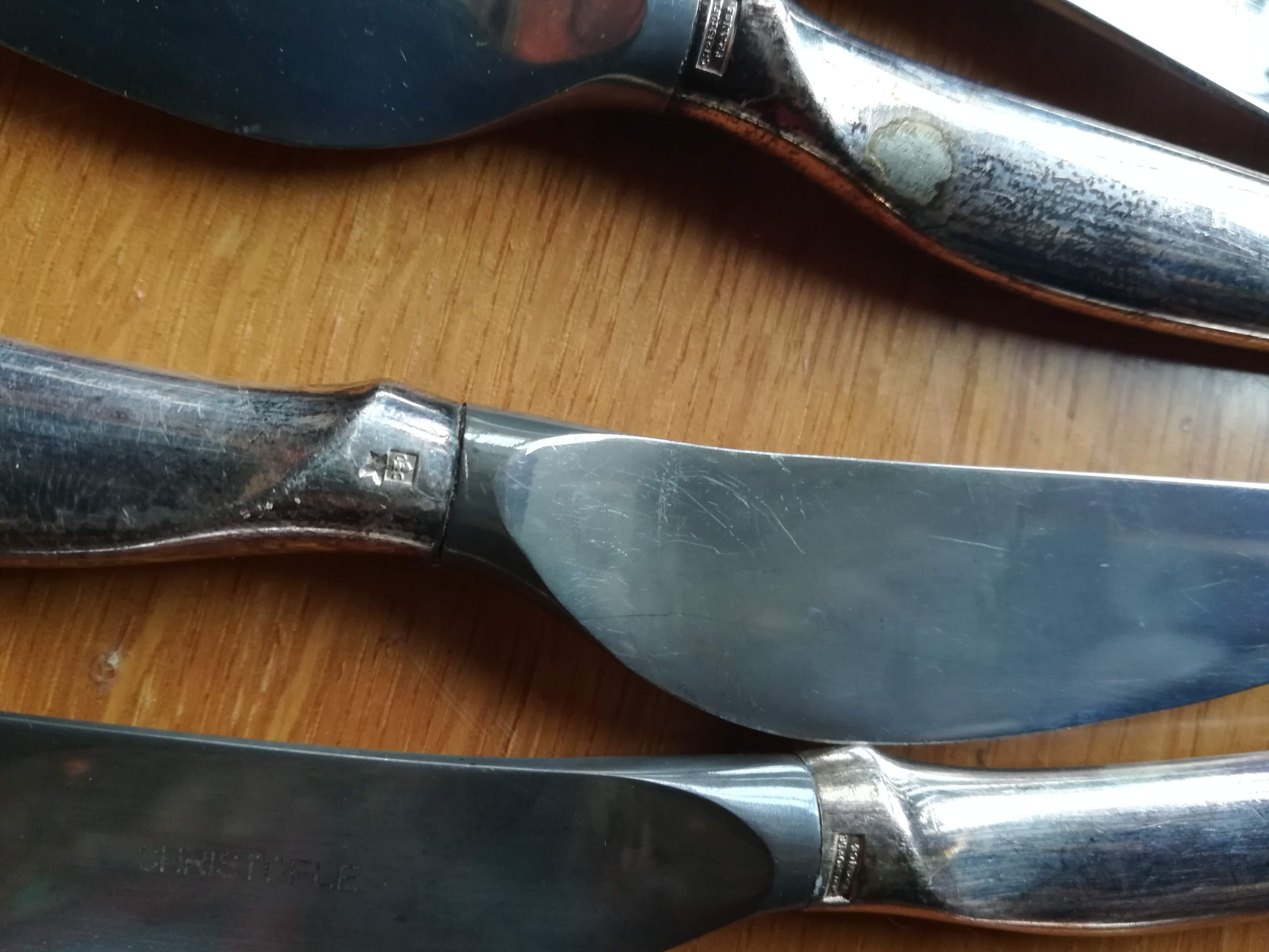12 Christofle silver metal knives
