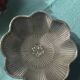 Vintage wicker basket in silver metal