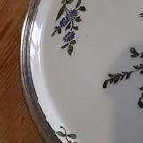 Faience cake dish signed