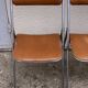 4 folding chairs chromed metal and Skaï fawn 1970