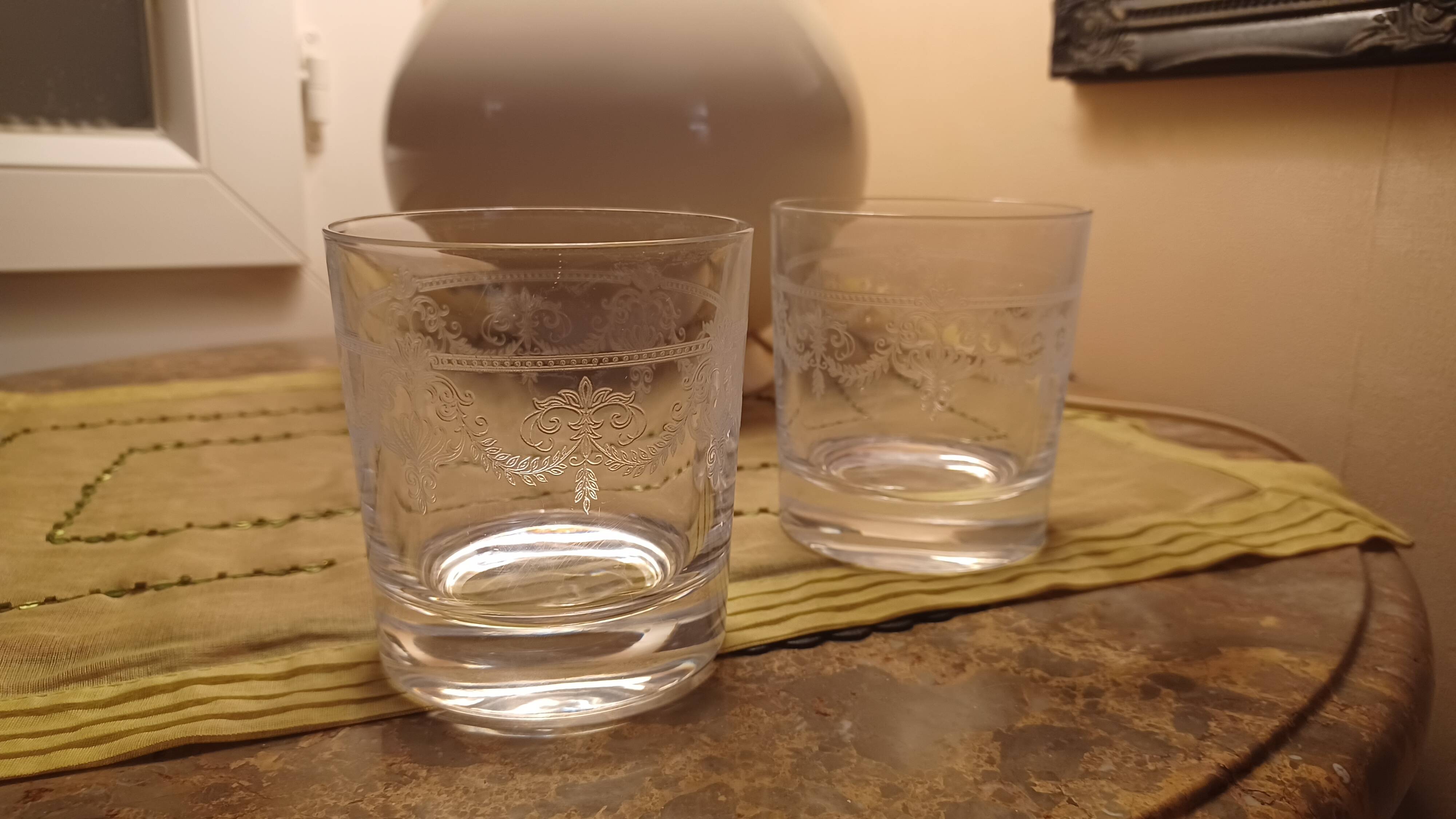 Engraved Crystal Whiskey Glasses
