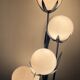 Vintage floor lamp 5 lamps in opaline and blue metal