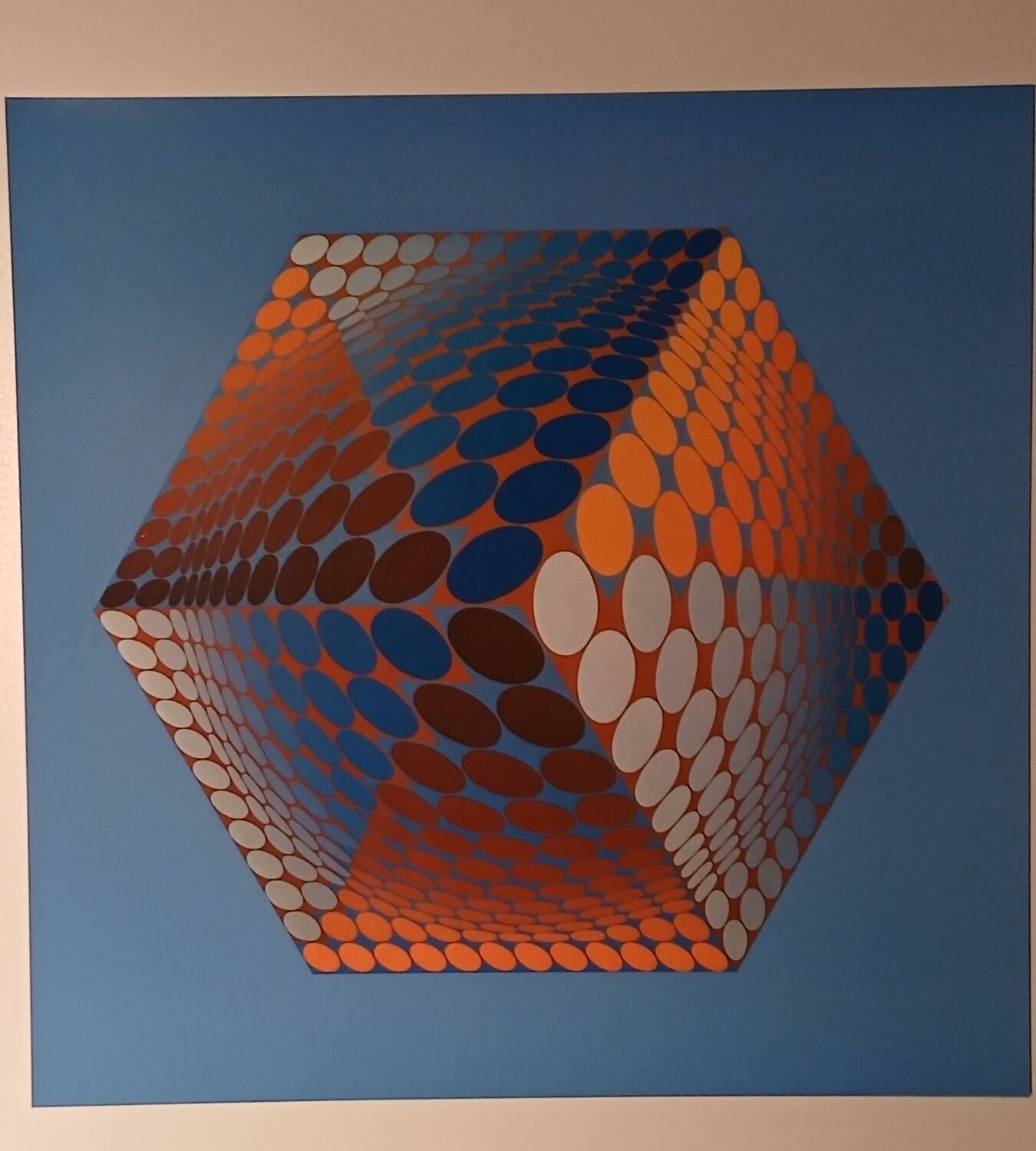 Plate by Victor Vasarely – "Universal Structure of the Hexagon" – Op