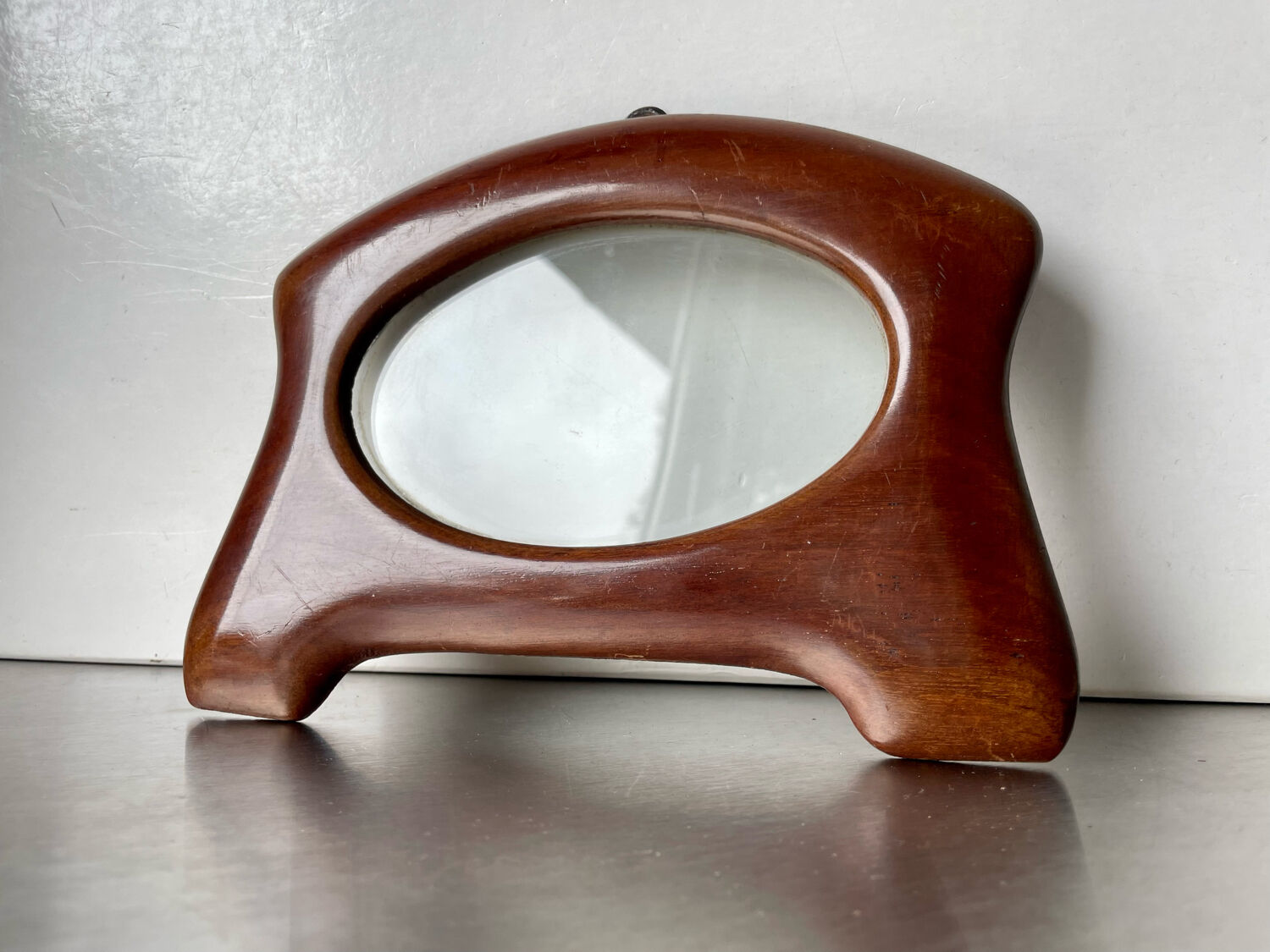 Art nouveau mahogany wooden frame measurements 18.5 cm x 15 cm  opening 12 cm x 7.5 cm