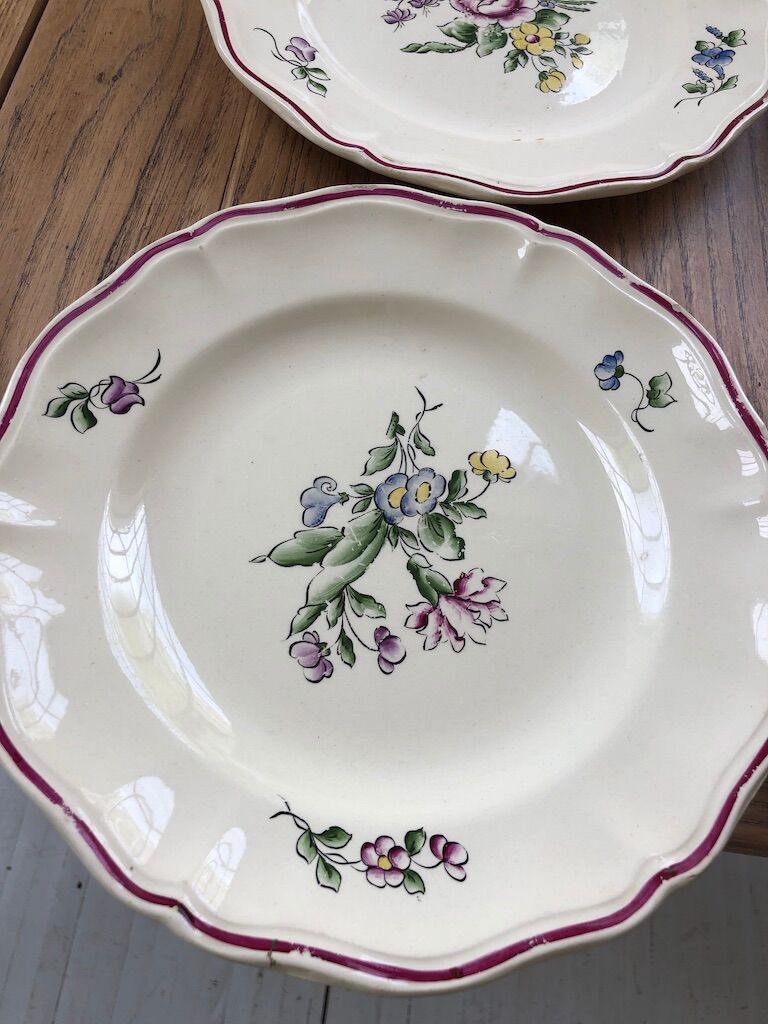 10 flower plates Sarreguemines Lyon