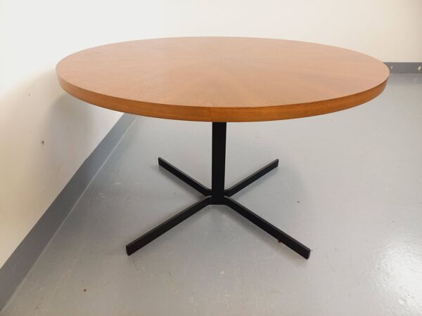 Grande table basse ronde style scandinave vintage modulable en table