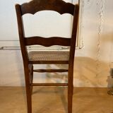 Chaise en bois ancien et cannage