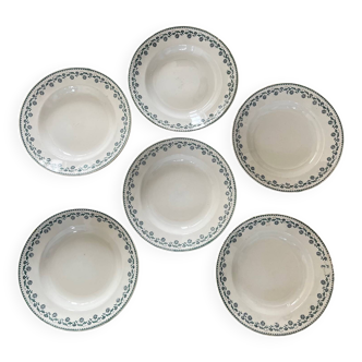 6 assiettes creuses en terre de fer