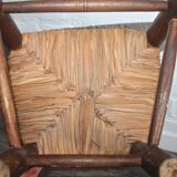 Ancien chaise paillée en bois chevillé