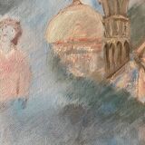 Vintage dreamlike painting from the 70s