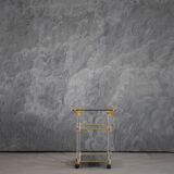 Vintage brass and lucite serving trolley, France 1960s