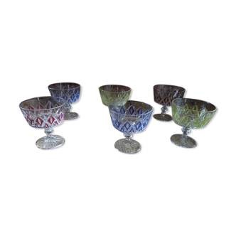 Verres  coupes à Champagne style Arlequin