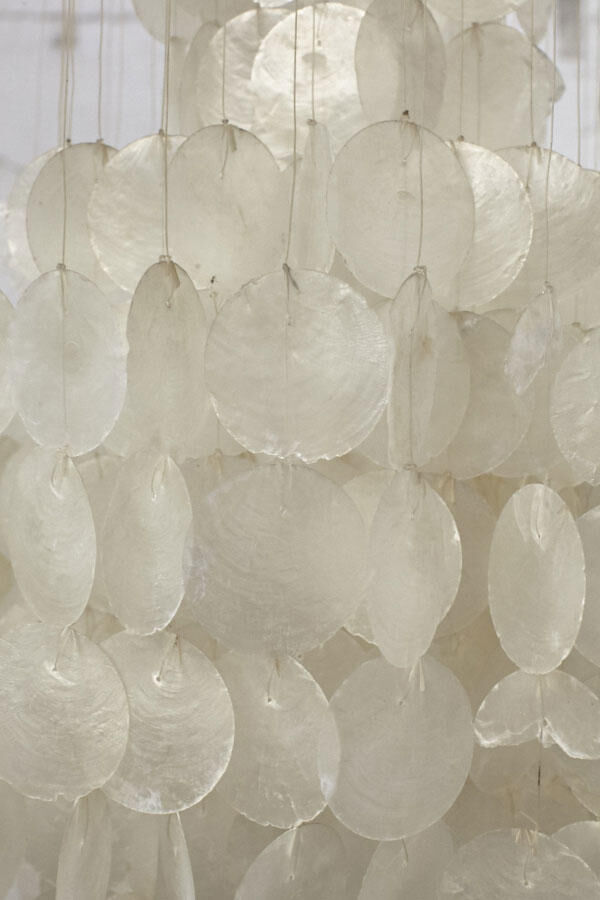 Vintage hanging lamp pearly pastilles