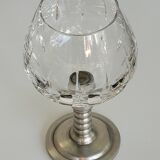 Series of eight crystal wine glasses with tin foot 95° 350 ml