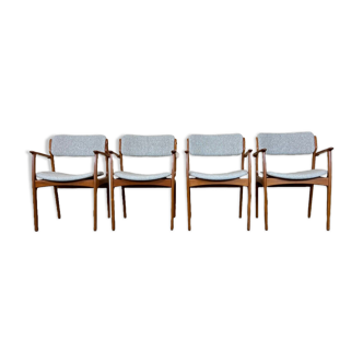 4x 60s 70s chairs Teak Dining Chair Armchair Erik Buck O.D. furniture