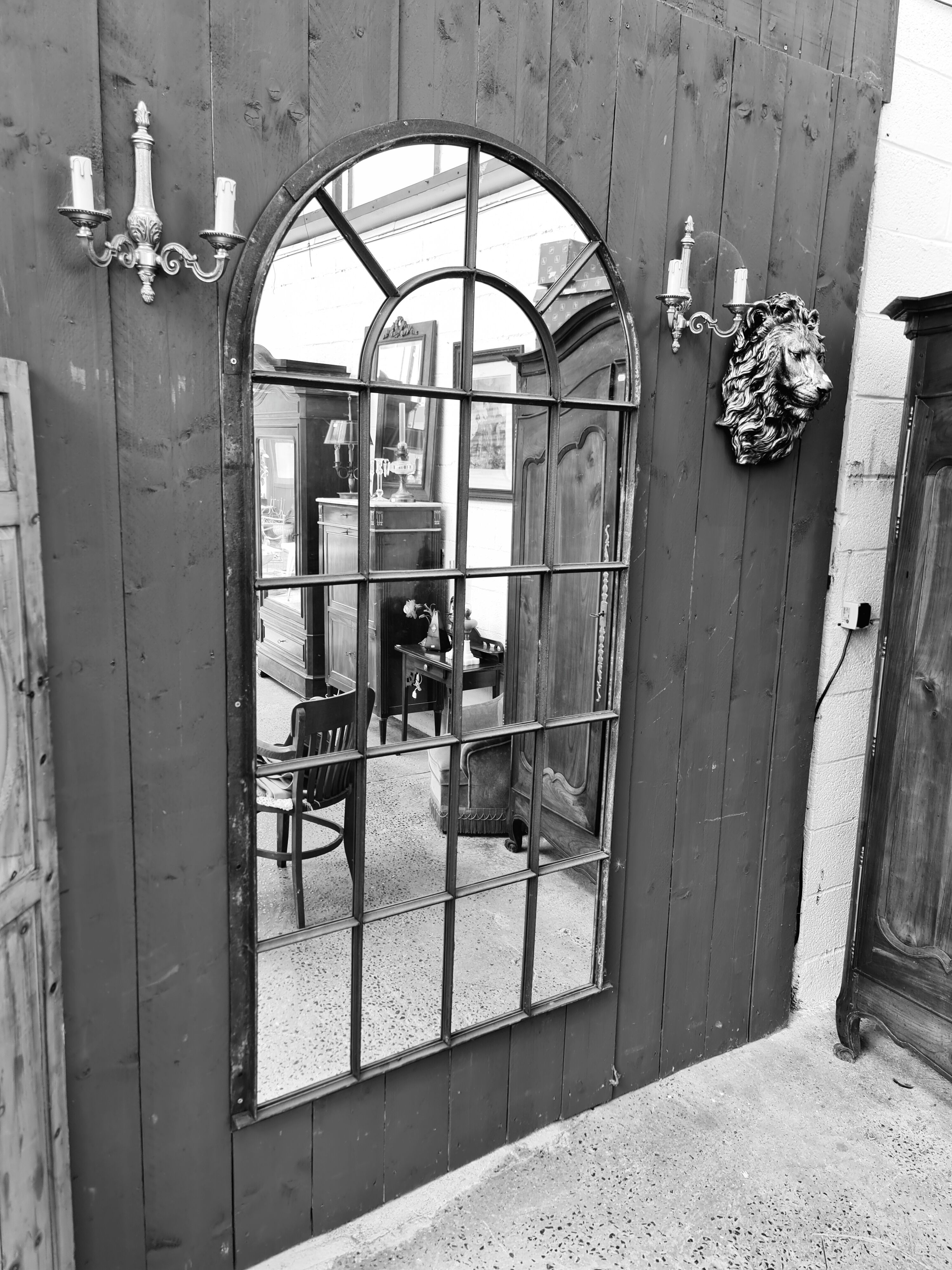 Large industrial mirror 195 cm high