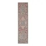 1970s Vintage Turkish Oushak Handmade Wool Cotton Pink Runner Rug 103x302