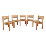 Set of five Thorsø Stolefabrik chairs, Denmark, 1970s.