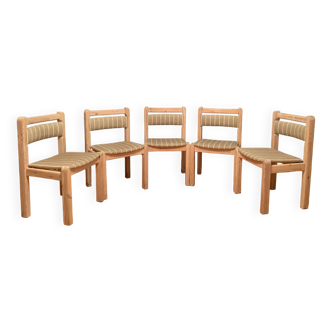 Set of five Thorsø Stolefabrik chairs, Denmark, 1970s.