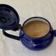 Vintage teapot 1950 in enamelled sheet metal