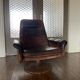 Mid-century brutalist modernist leather model ds-50 swivel armchair from de sede, 1950s
