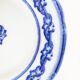 Pair of English earthenware plates, leaf pattern.